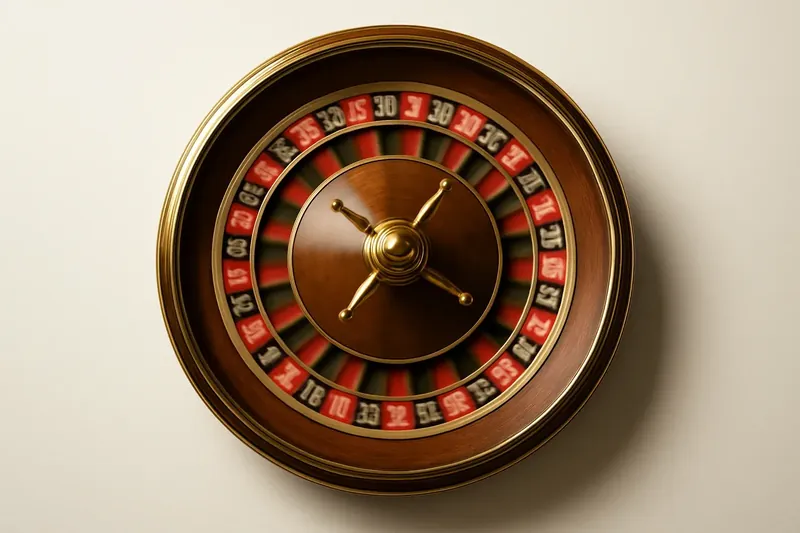 Close-up of live roulette wheel spinning in elegant casino lighting